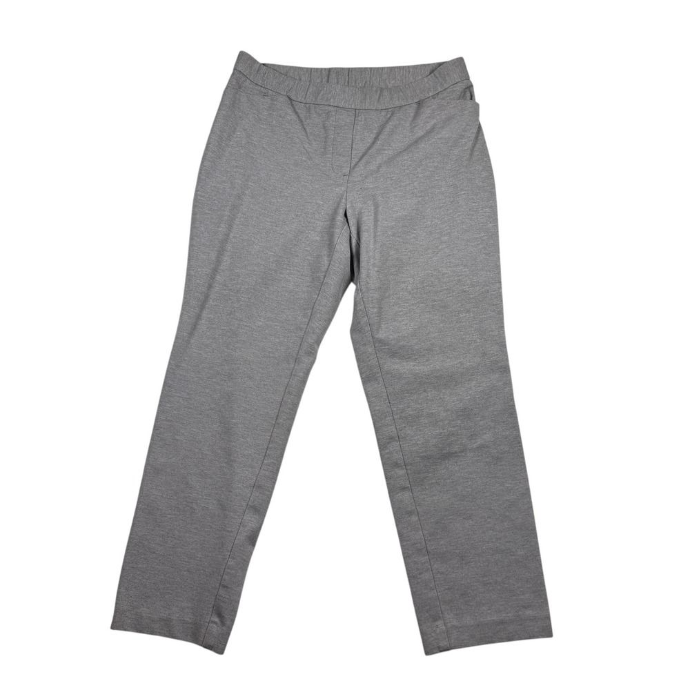 J‎ Jill Ponte Slim Leg Pull On Petite Pants Gray Womens Medium business Stretch